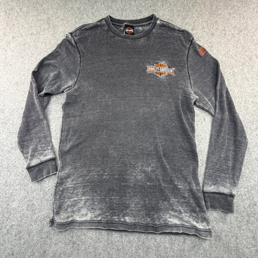 Harley-Davidson Mens Size Large Waffle Knit Thermal Long Sleeve Shirt